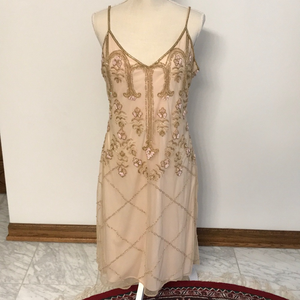 Beaded Light Pink / Gold Dress!